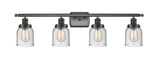 916-4W-OB-G54 4-Light 36" Oil Rubbed Bronze Bath Vanity Light - Seedy Small Bell Glass - LED Bulb - Dimmensions: 36 x 6.5 x 12 - Glass Up or Down: Yes