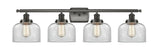 916-4W-OB-G72 4-Light 36" Oil Rubbed Bronze Bath Vanity Light - Clear Large Bell Glass - LED Bulb - Dimmensions: 36 x 8 x 11 - Glass Up or Down: Yes