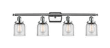 916-4W-PC-G52 4-Light 36" Polished Chrome Bath Vanity Light - Clear Small Bell Glass - LED Bulb - Dimmensions: 36 x 6.5 x 12 - Glass Up or Down: Yes
