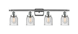 916-4W-PC-G54 4-Light 36" Polished Chrome Bath Vanity Light - Seedy Small Bell Glass - LED Bulb - Dimmensions: 36 x 6.5 x 12 - Glass Up or Down: Yes