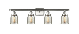 916-4W-BAB-G58 4-Light 36" Black Antique Brass Bath Vanity Light - Silver Plated Mercury Small Bell Glass - LED Bulb - Dimmensions: 36 x 6.5 x 12 - Glass Up or Down: Yes