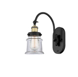 918-1W-BAB-G182S 1-Light 6.5" Black Antique Brass Sconce - Clear Small Canton Glass - LED Bulb - Dimmensions: 6.5 x 12.625 x 12.25 - Glass Up or Down: Yes
