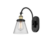 918-1W-BAB-G62 1-Light 6.25" Black Antique Brass Sconce - Clear Small Cone Glass - LED Bulb - Dimmensions: 6.25 x 13.125 x 12.5 - Glass Up or Down: Yes