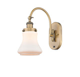 1-Light 6.5" Antique Brass Sconce - Matte White Bellmont Glass LED
