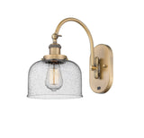 1-Light 8" Antique Brass Sconce - Seedy Large Bell Glass LED