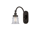 918-1W-OB-G182S 1-Light 6.5" Oil Rubbed Bronze Sconce - Clear Small Canton Glass - LED Bulb - Dimmensions: 6.5 x 12.625 x 12.25 - Glass Up or Down: Yes