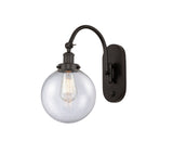 1-Light 8" Beacon Sconce - Globe-Orb Seedy Glass LED