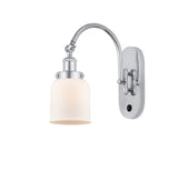 918-1W-PC-G51 1-Light 5" Polished Chrome Sconce - Matte White Cased Small Bell Glass - LED Bulb - Dimmensions: 5 x 12.5 x 12.5 - Glass Up or Down: Yes
