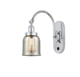 918-1W-PC-G58 1-Light 5" Polished Chrome Sconce - Silver Plated Mercury Small Bell Glass - LED Bulb - Dimmensions: 5 x 12.5 x 12.5 - Glass Up or Down: Yes