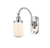 918-1W-PN-G311 1-Light 4.5" Polished Nickel Sconce - Matte White Cased Dover Glass - LED Bulb - Dimmensions: 4.5 x 12.25 x 13.25 - Glass Up or Down: Yes