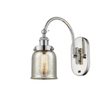 918-1W-PN-G58 1-Light 5" Polished Nickel Sconce - Silver Plated Mercury Small Bell Glass - LED Bulb - Dimmensions: 5 x 12.5 x 12.5 - Glass Up or Down: Yes