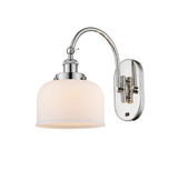 918-1W-PN-G71 1-Light 8" Polished Nickel Sconce - Matte White Cased Large Bell Glass - LED Bulb - Dimmensions: 8 x 14 x 12.5 - Glass Up or Down: Yes