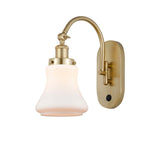 1-Light 6.5" Antique Brass Sconce - Matte White Bellmont Glass LED