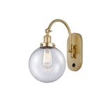 1-Light 8" Beacon Sconce - Globe-Orb Seedy Glass LED