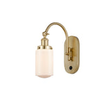 1-Light 4.5" Antique Brass Sconce - Matte White Cased Dover Glass LED