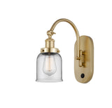 1-Light 5" Antique Brass Sconce - Clear Small Bell Glass LED