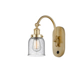 1-Light 5" Antique Brass Sconce - Seedy Small Bell Glass LED