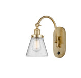 1-Light 6.25" Antique Brass Sconce - Seedy Small Cone Glass LED