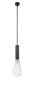 198-1P-BK-BB95LED Cord Hung 3.75" Matte Black Mini Pendant -  - LED Bulb - Dimmensions: 3.75 x 3.75 x 11.875<br>Minimum Height : 14.875<br>Maximum Height : 131.875 - Sloped Ceiling Compatible: Yes