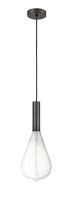 198-1P-OB-BB164LED Cord Hung 6.5" Oil Rubbed Bronze Mini Pendant -  - LED Bulb - Dimmensions: 6.5 x 6.5 x 14.875<br>Minimum Height : 17.875<br>Maximum Height : 134.875 - Sloped Ceiling Compatible: Yes