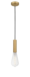 198-1P-SG-BB95LED Cord Hung 3.75" Satin Gold Mini Pendant -  - LED Bulb - Dimmensions: 3.75 x 3.75 x 11.875<br>Minimum Height : 14.875<br>Maximum Height : 131.875 - Sloped Ceiling Compatible: Yes