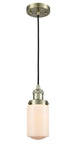 Cord Hung 4.5" Dover Mini Pendant - Cylinder Matte White Glass - Choice of Finish And Incandesent Or LED Bulbs