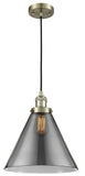 201C-BB-G43-L-LED Cord Hung 12" Cone Brushed Brass Mini Pendant LED