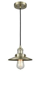 201C-AB-M4-LED 8" Cord Hung Antique Brass LED Mini Pendant LED