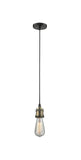 201C-BAB Cord Hung 2" Black Antique Brass Mini Pendant - Bare Bulb - LED Bulb - Dimmensions: 2 x 2 x 3.5<br>Minimum Height : 6<br>Maximum Height : 125 - Sloped Ceiling Compatible: Yes