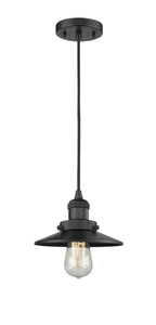 201C-BK-M6-LED 8" Cord Hung Matte Black LED Mini Pendant LED