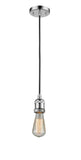 201C-PC Cord Hung 2" Polished Chrome Mini Pendant - Bare Bulb - LED Bulb - Dimmensions: 2 x 2 x 3.5<br>Minimum Height : 6<br>Maximum Height : 125 - Sloped Ceiling Compatible: Yes