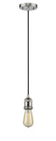 201C-PN Cord Hung 2" Polished Nickel Mini Pendant - Bare Bulb - LED Bulb - Dimmensions: 2 x 2 x 3.5<br>Minimum Height : 6<br>Maximum Height : 125 - Sloped Ceiling Compatible: Yes