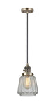 Cord Hung 7" Oil Rubbed Bronze Mini Pendant - Clear Chatham Glass LED - w/Switch