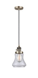 Cord Hung 6.25" Oil Rubbed Bronze Mini Pendant - Clear Bellmont Glass LED - w/Switch