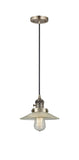 Cord Hung 8.5" Oil Rubbed Bronze Mini Pendant - Clear Halophane Glass LED - w/Switch