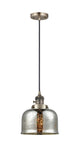 201CSW-AB-G78 Cord Hung 8" Antique Brass Mini Pendant - LED Bulb