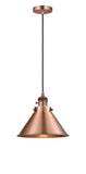 201CSW-AC-M10-AC Cord Hung 10" Antique Copper Mini Pendant - Antique Copper Briarcliff Shade - LED Bulb - Dimmensions: 10 x 10 x 8<br>Minimum Height : 12.75<br>Maximum Height : 130.75 - Sloped Ceiling Compatible: Yes