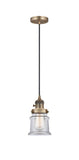 Cord Hung 6" Polished Chrome Mini Pendant - Clear Small Canton Glass LED - w/Switch