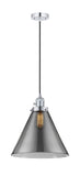 Cord Hung 12" Oil Rubbed Bronze Mini Pendant - Plated Smoke Cone 12" Glass LED - w/Switch