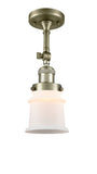 1-Light 6" Small Canton Semi-Flush Mount - Bell-Urn Matte White Glass - Choice of Finish And Incandesent Or LED Bulbs
