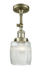 1-Light 5.5" Colton Semi-Flush Mount - Square-Rectangle Clear Halophane Glass - Choice of Finish And Incandesent Or LED Bulbs