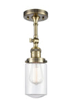 1-Light 4.5" Dover Semi-Flush Mount - Cylinder Clear Glass - Choice of Finish And Incandesent Or LED Bulbs