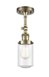 1-Light 4.5" Dover Semi-Flush Mount - Cylinder Seedy Glass - Choice of Finish And Incandesent Or LED Bulbs