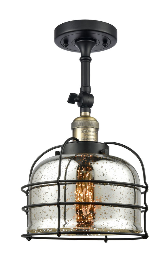 Semi Flush Mount Ceiling Light Matte Black w/1 Vintage Bulb LED
