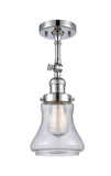 201F-PC-G194 1-Light 6.25" Polished Chrome Semi-Flush Mount - Seedy Bellmont Glass - LED Bulb - Dimmensions: 6.25 x 6.25 x 13.5 - Sloped Ceiling Compatible: Yes