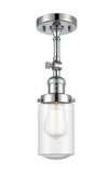 201F-PC-G314 1-Light 4.5" Polished Chrome Semi-Flush Mount - Seedy Dover Glass - LED Bulb - Dimmensions: 4.5 x 4.5 x 13.25 - Sloped Ceiling Compatible: Yes