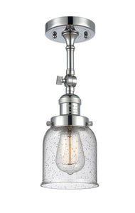 1-Light 5" Polished Chrome Semi-Flush Mount - Seedy Small Bell Glass LED