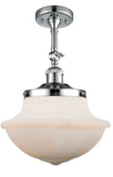 201F-PC-G541 1-Light 11.75" Polished Chrome Semi-Flush Mount - Matte White Cased Large Oxford Glass - LED Bulb - Dimmensions: 11.75 x 11.75 x 15.5 - Sloped Ceiling Compatible: Yes