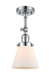 201F-PC-G61 1-Light 6.25" Polished Chrome Semi-Flush Mount - Matte White Cased Small Cone Glass - LED Bulb - Dimmensions: 6.25 x 6.25 x 13.5 - Sloped Ceiling Compatible: Yes