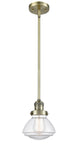 Stem Hung 6.75" Brushed Satin Nickel Mini Pendant - Clear Olean Glass LED